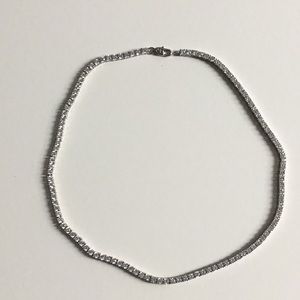 Pavoi 14k gold plated 3mm simulated diamond tennis necklace